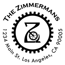 Bike Gears Letter Z Monogram Stamp Sample